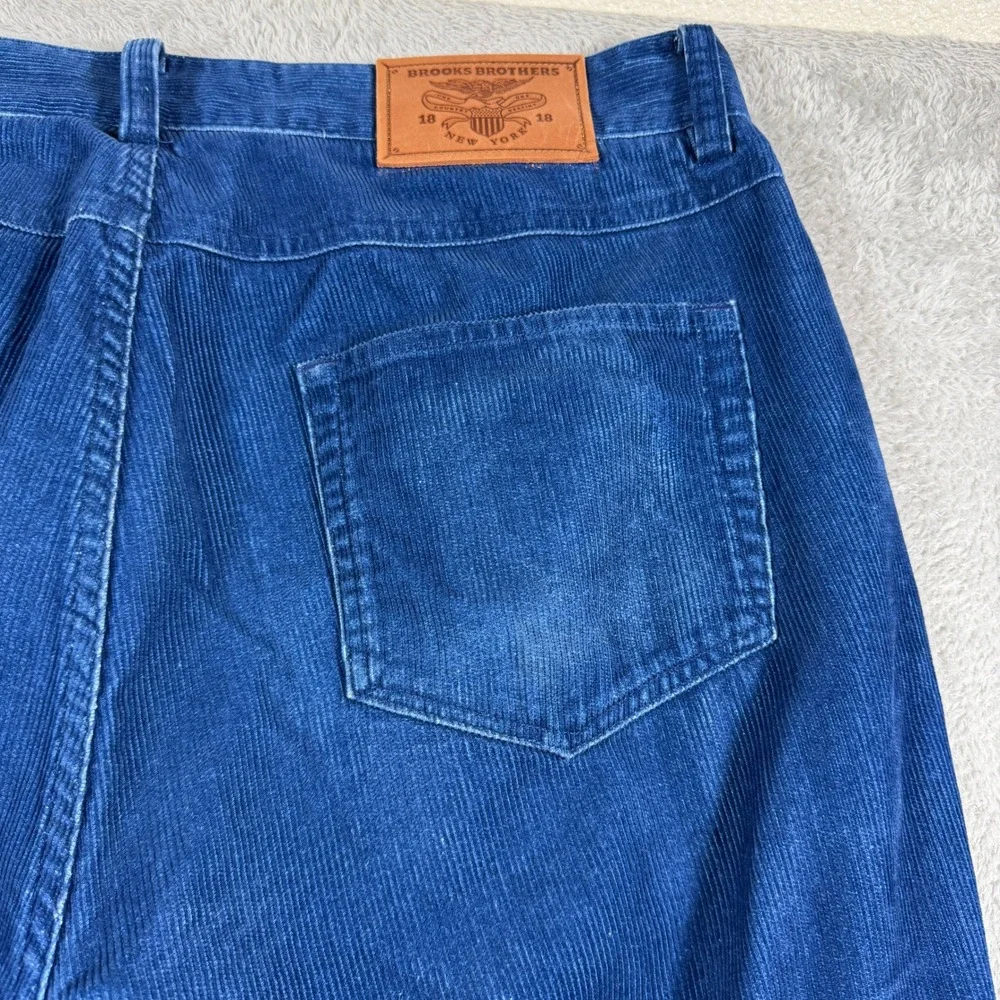 Brooks Brothers Corduroy Pants Mens 36x34 Blue‎ 5-Pocket Straight Leg Casual